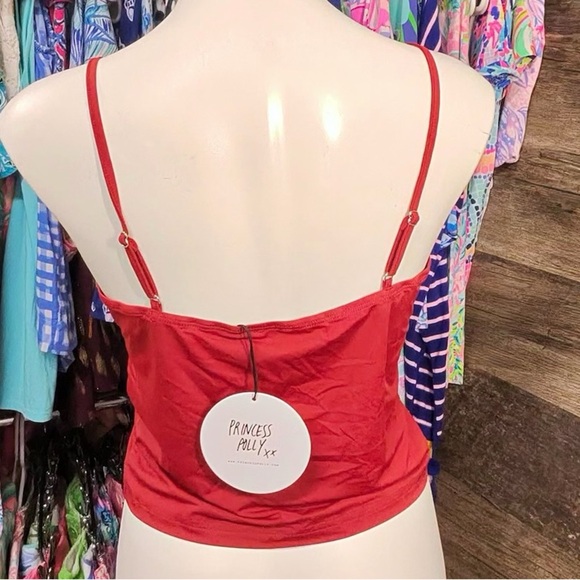 Princess Polly Red Wrap Tank Top - Picture 3 of 5